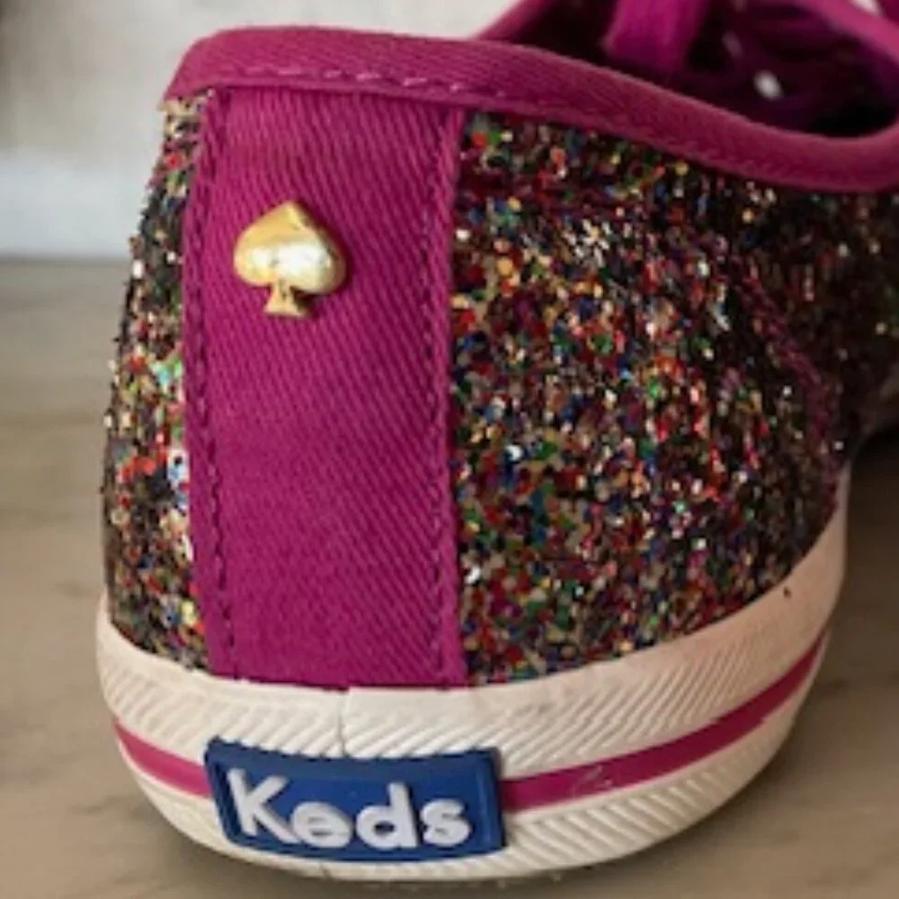 KEDS X KATE SPADE Champion Grape Glitter Women Lace Up Sneakers Size US 10
